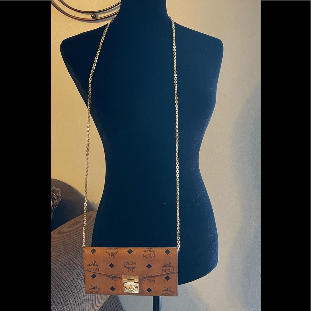 MCM Coated Canvas Wallet on a Chain